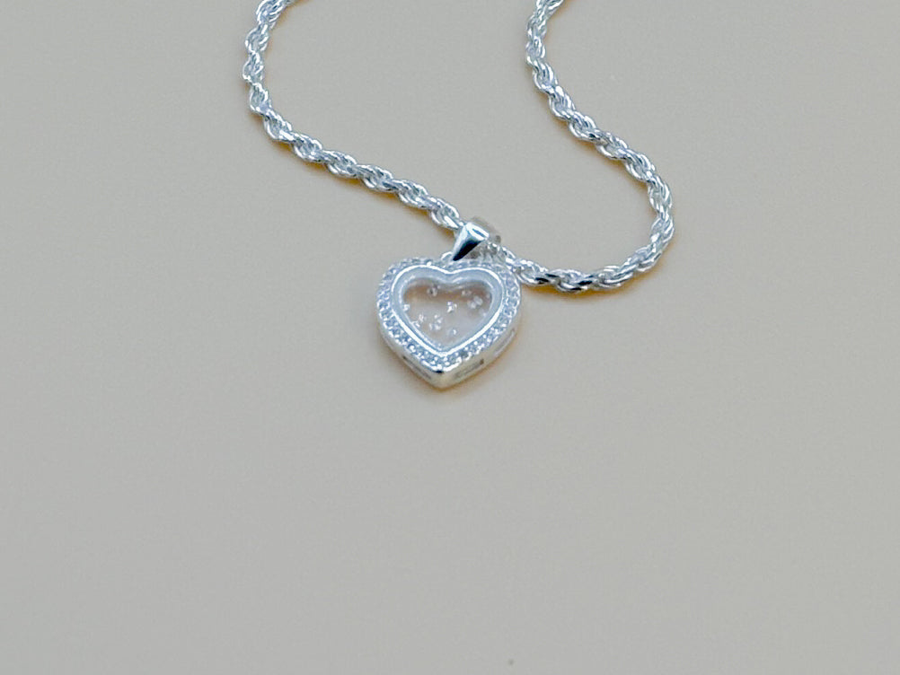 Clear Heart Necklace S925