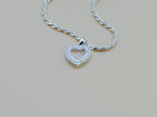 Clear Heart Necklace S925