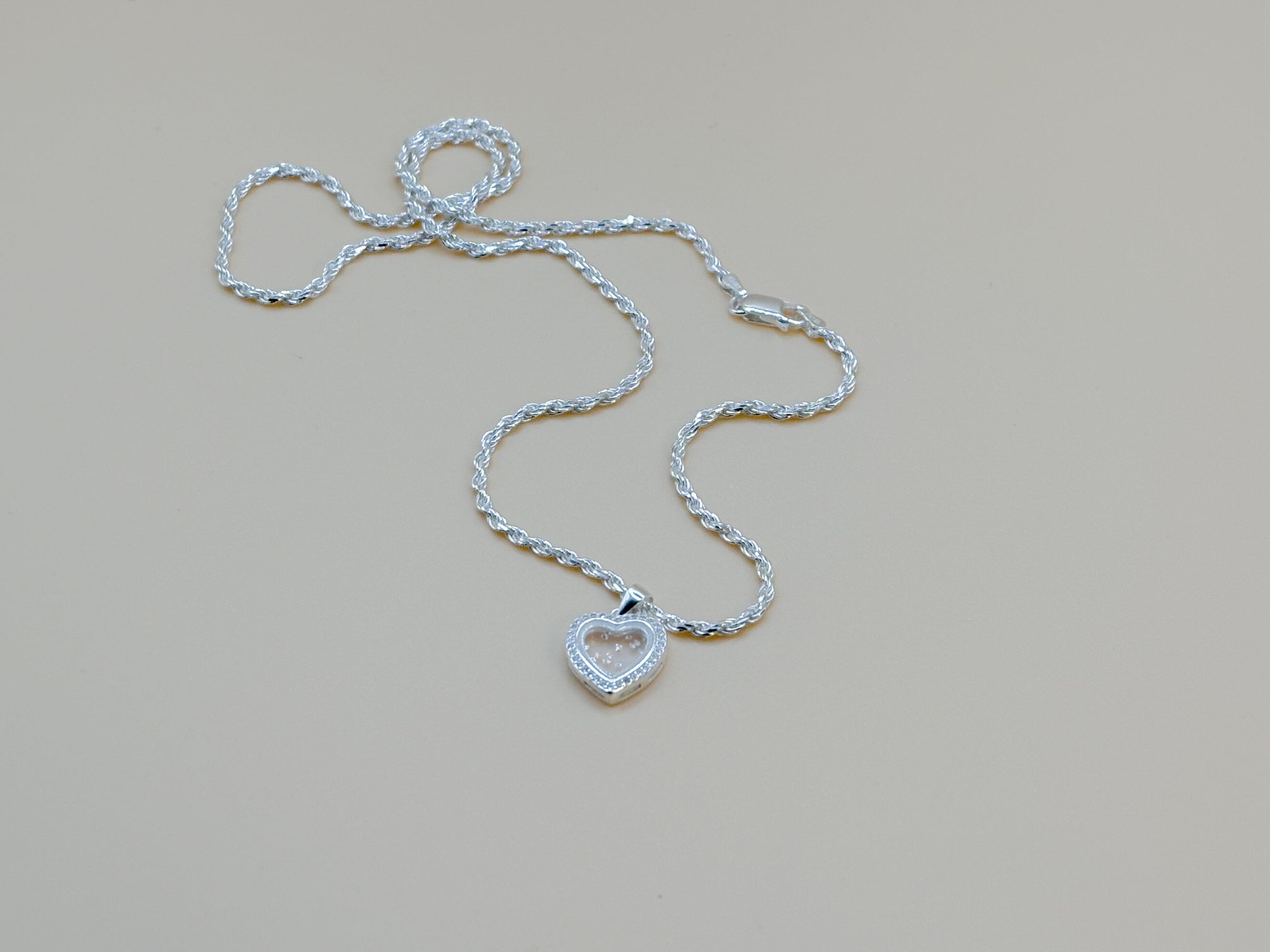 Clear Heart Necklace S925