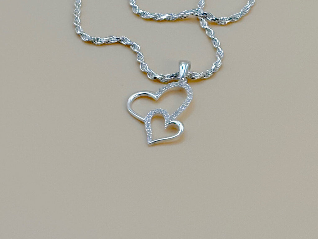 Double Heart Necklace S925