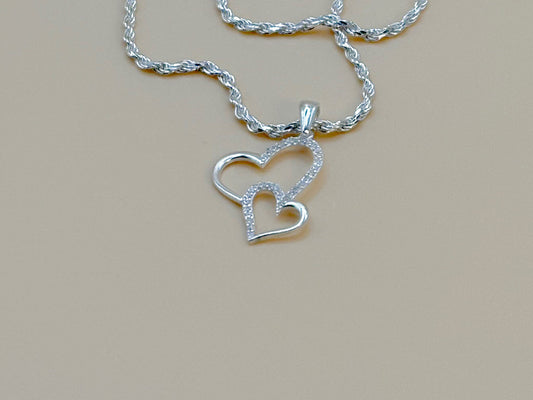 Double Heart Necklace S925